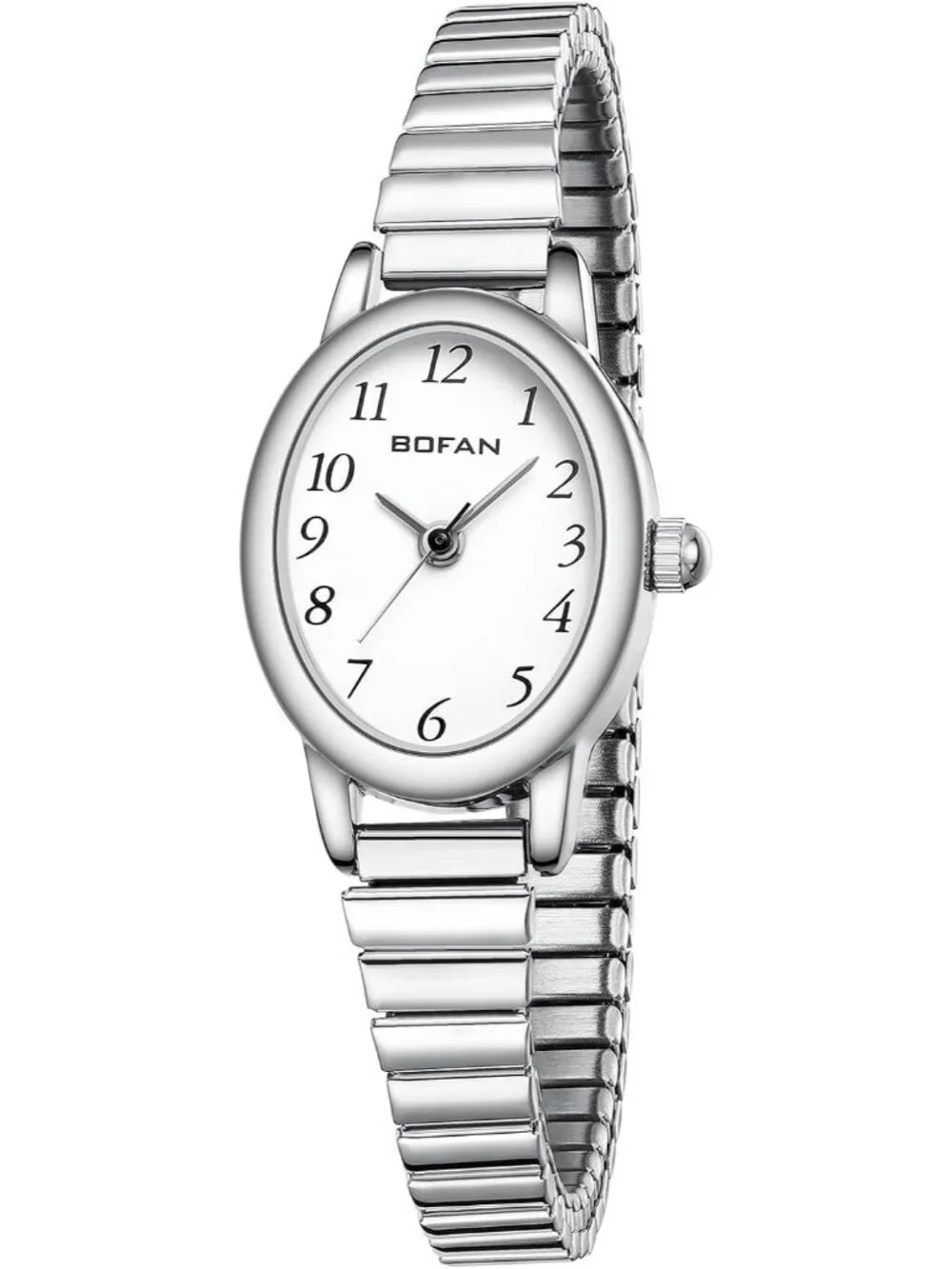 Women's Silver Analog Quartz Stainless Steel Waterproof Bracelet Wrist Watch
